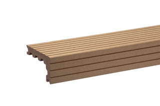 New Oak Composite Decking Step Nosing Fluted